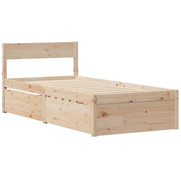 vidaXL Giroletto senza Materasso 100x200 cm in Legno Massello di Pino