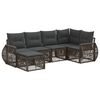 vidaXL Set Divano da Giardino 6 pz Grigio e Grigio Scuro polyrattan