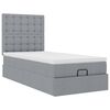 vidaXL Pouf Letto con Materasso e LED Grigio Chiaro 90x200 cm Tessuto