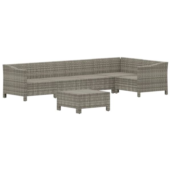 vidaXL Set Divani da Giardino 6 pz con Cuscini in Polyrattan Grigio