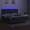 vidaXL Letto a Molle Materasso e LED Grigio Scuro 200x200cm in Tessuto