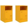 vidaXL Comodini 2 pz Giallo Senape 34,5x39x62 cm in Acciaio