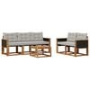 vidaXL Set di divani da esterno 6 pcs Naturale e Grigio Chiaro