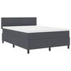 vidaXL Letto a molle con testiera Grigio Scuro e Bianco 140 x 200 cm