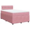 vidaXL Giroletto a Molle con Materasso Rosa 120x190 cm in Velluto