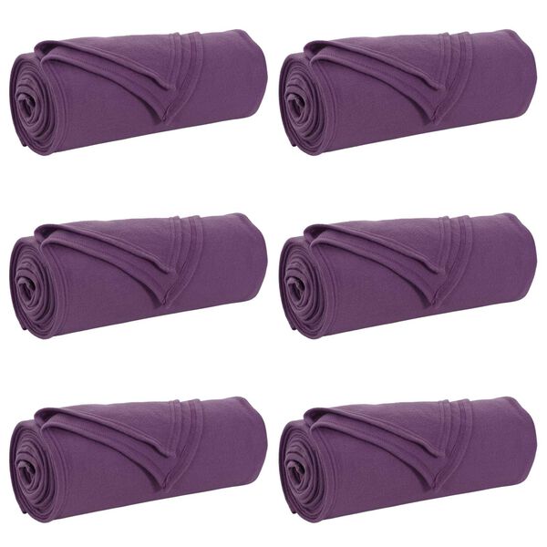 vidaXL Coperte da Pile 6 pcs Viola 200 x 150 cm Panno