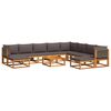 vidaXL Set di divani da giardino 11 pz con cuscini in legno di acacia e corda
