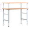 vidaXL Banco da Lavoro 100x60x(71,5-98) cm Legno Faggio Rettangolare