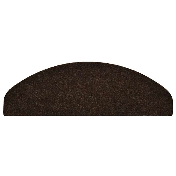 vidaXL Tappetini per scale autoadesivi 30 pz 65x21x4 cm marrone semicircolari grandi