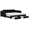 vidaXL Divano Letto Estraibile con Cassetti Nero 100x200 cm in Tessuto