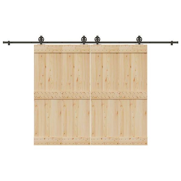 vidaXL Kit di Binari per Porte Scorrevoli 366 cm Acciaio Nero