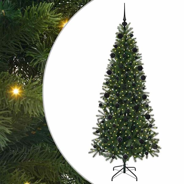 vidaXL Albero di Natale artificiale con 300 LED Verde 210 cm PE e PVC