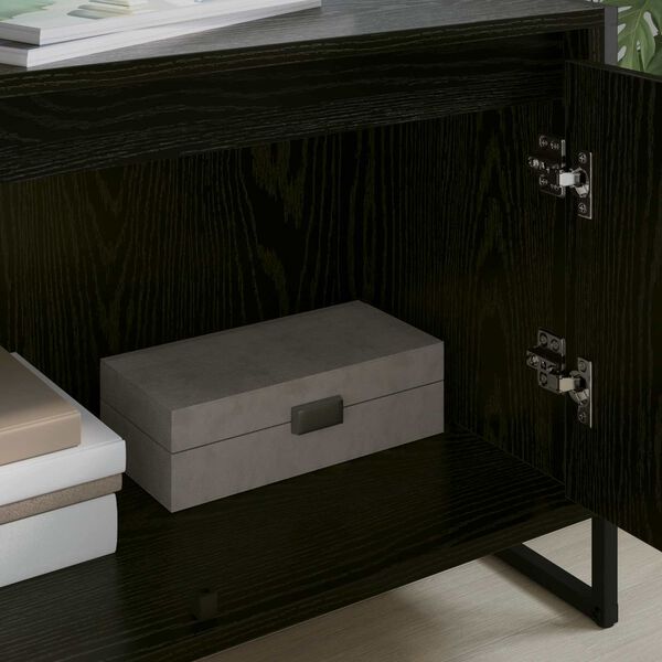 vidaXL Mobile TV Rovere Nero 140 x 36 x 49.5 cm Legno multistrato