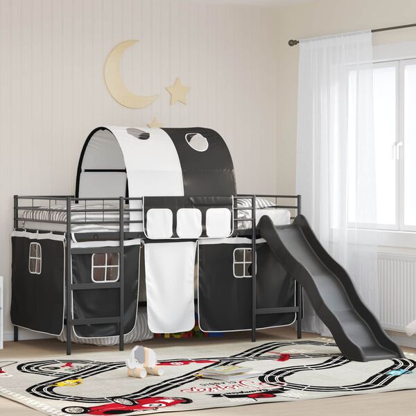 vidaXL Struttura del letto loft per bambini Nero 79,5 x 200 cm Metallo