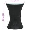 vidaXL Tavolino da Giardino a Forma di Tamburo Nero in Polyrattan