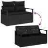 vidaXL Set Divano da Giardino con cuscino 6 pcs Nero Poly Rattan