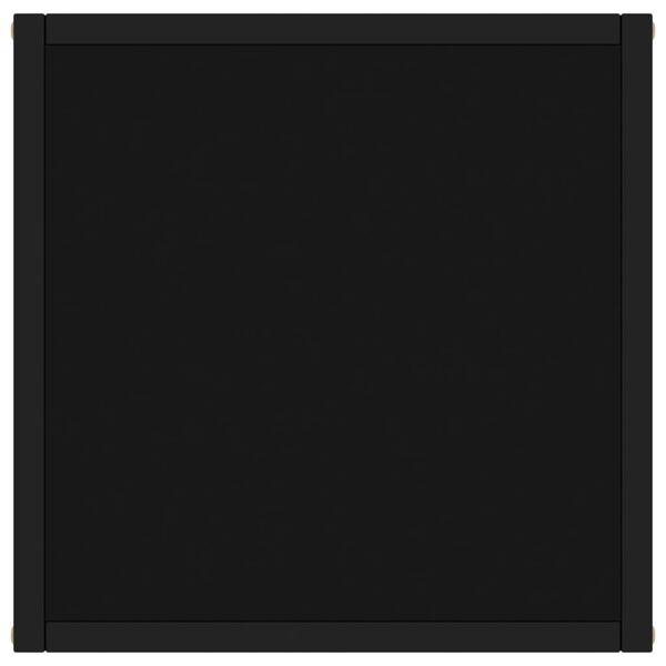 vidaXL Tavolino da Salotto Nero con Vetro Nero 40x40x50 cm