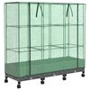 vidaXL Vaso da Giardino con Copertura per Serra e Ruote 3 pz PP