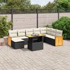 vidaXL Set Divani da Giardino 9 pz con Cuscini Nero in Polyrattan