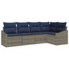 vidaXL Set Divano da Giardino 5 pcs Grigio e Blu Navy polyrattan