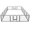 vidaXL Box per Cani con 16 Pannelli in Acciaio 60x80 cm Nero