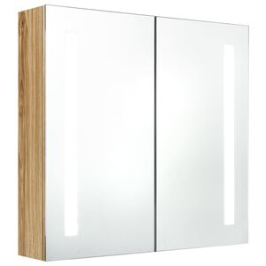 vidaXL Armadietto Bagno con Specchio e LED Rovere 62x14x60 cm