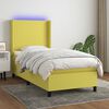 vidaXL Letto a Molle con Materasso e LED Verde 90x200 cm in Tessuto