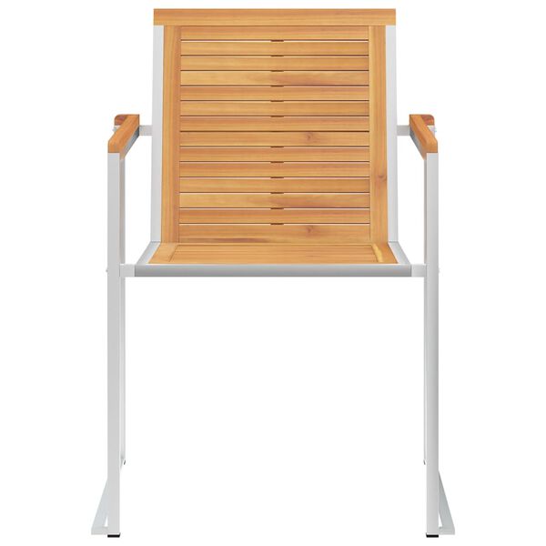vidaXL Sedie da Giardino 4 pz Legno Massello di Teak e Acciaio Inox