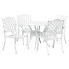 vidaXL Set da Pranzo per Giardino 5 pcs Bianco Alluminio