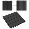 vidaXL Piastrella per Decking 11 pcs Nero 30 x 30 cm WPC