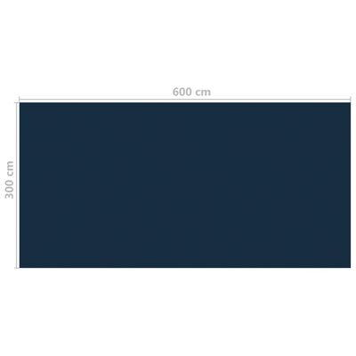 vidaXL Pellicola Galleggiante Solare PE Piscina 600x300 cm Nero e Blu