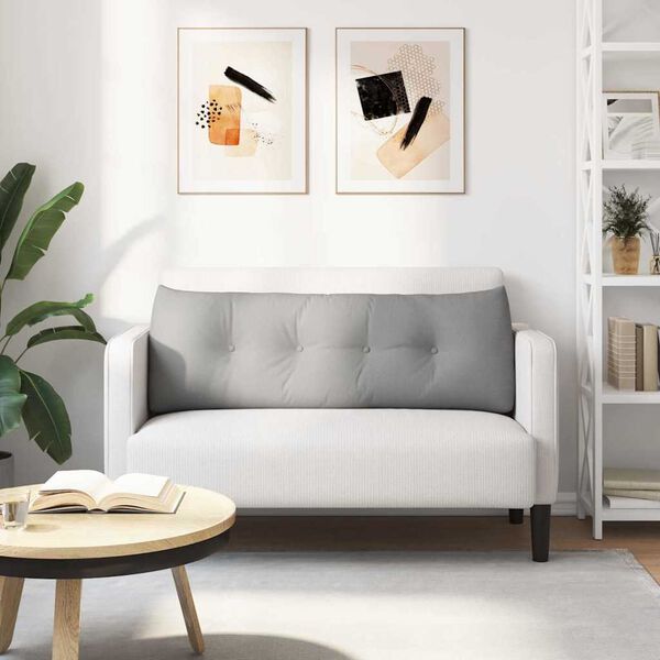 vidaXL Cuscino per Schiena Grigio Nuvola 140 x 24 x 50 cm Tessuto