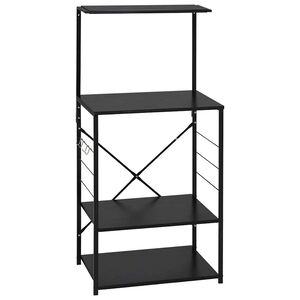 vidaXL Mobile per Microonde Nero 60x39,6x123 cm Legno Multistrato