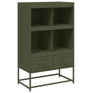 vidaXL Credenza Verde Oliva 68x39x111,5 cm in Acciaio