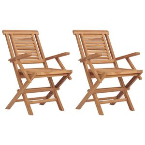 vidaXL Sedie da Giardino Pieghevoli 2pz 56x63x90cm Legno Massello Teak