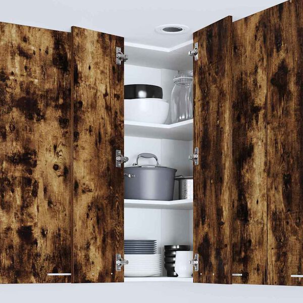 vidaXL Armadio pensile Rovere Affumicato e Bianco 57 x 57 x 100 cm