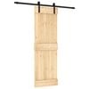 vidaXL Porta scorrevole Naturale e Nero 70 x 210 cm