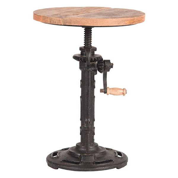 LABEL51 Tavolino a Sgabello 32x32x48-65 cm Legno/Nero