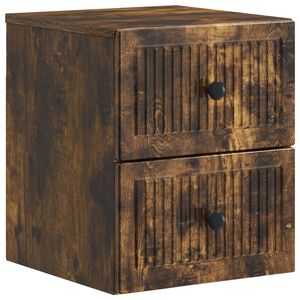 vidaXL Mobiletto da notte a muro Rovere Fumo 33 x 34,5 x 40 cm