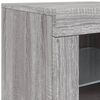 vidaXL Credenza con Luci LED Grigio Sonoma 202x37x67 cm