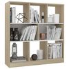 vidaXL Libreria Bianca e Rovere Sonoma 97,5x29,5x100 cm Multistrato