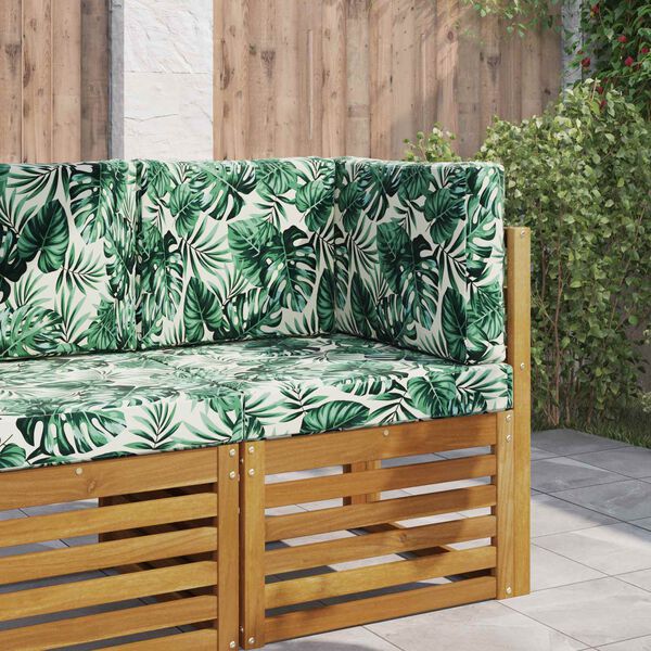 vidaXL Cuscino per divano da esterno 3 pcs Motivo Foglia Poliestere