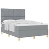 vidaXL Letto a molle con materasso Grigio chiaro 160 x 200 cm Tessuto