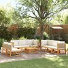 vidaXL Set di divani da giardino 9 pezzi con cuscini in legno di acacia e rattan