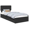 vidaXL Letto con Contenitore Nero 100 x 200 cm Legno multistrato