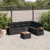 vidaXL Set Divani da Giardino con Cuscini 7pz Nero Polyrattan