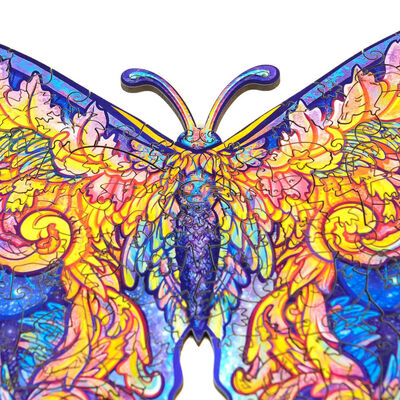 UNIDRAGON Puzzle in Legno 199 pz Intergalaxy Butterfly Medio 32x23 cm