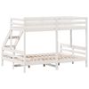 vidaXL Letto a Castello 80x200/140x200cm Bianco Legno Massello di Pino