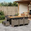 vidaXL Set da Pranzo da Giardino 11pz con Cuscini in Polyrattan Grigio