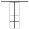 vidaXL Porta Scorrevole con Ferramenta 76x205cm Vetro ESG Alluminio